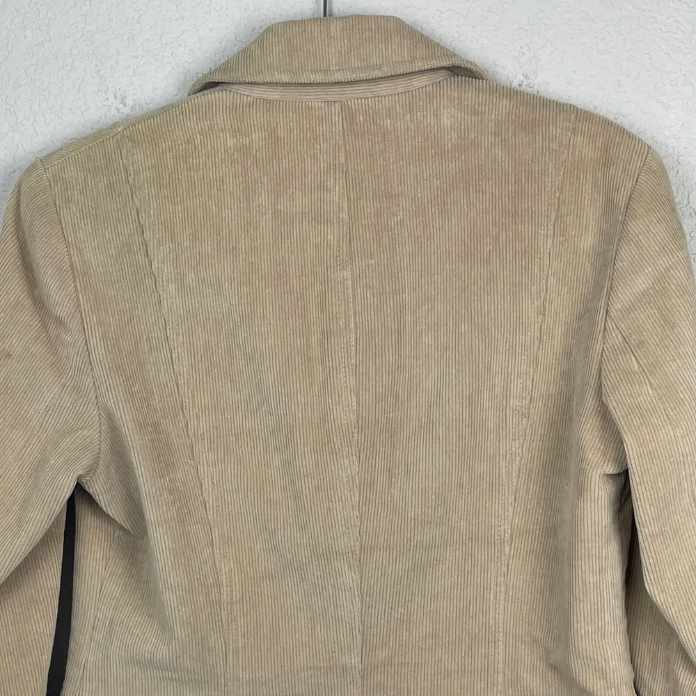 Jenne Maac Corduroy Jacket Womens M/8 Tan Button Closure Lined‎ Vintage USA Y2K